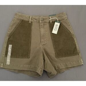Alpine Design Shorts Women's 6 Vintage Olive Green Hiking Corduroy Pockets NEW!